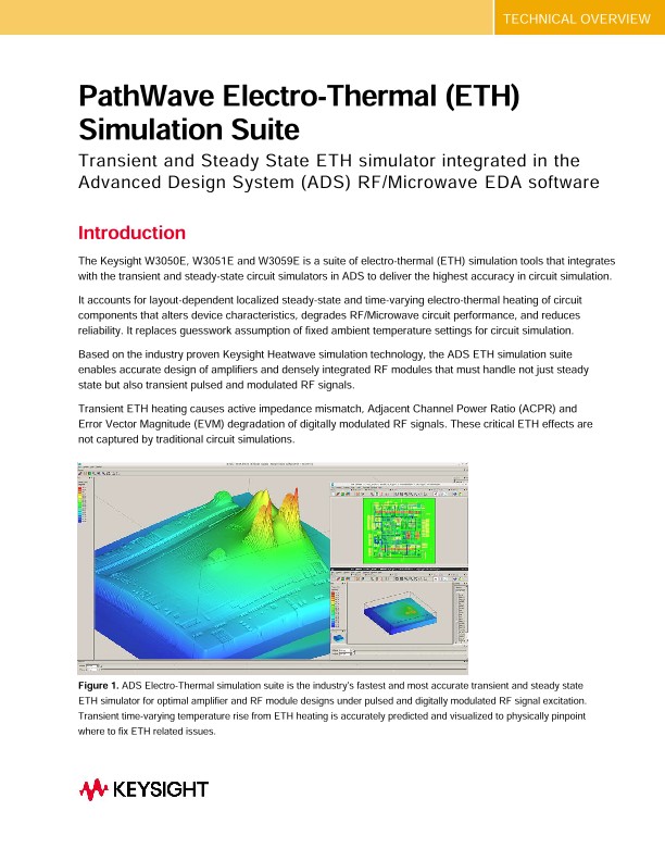 PathWave ElectroThermal (ETH) Simulation Suite PDF Asset Page Keysight